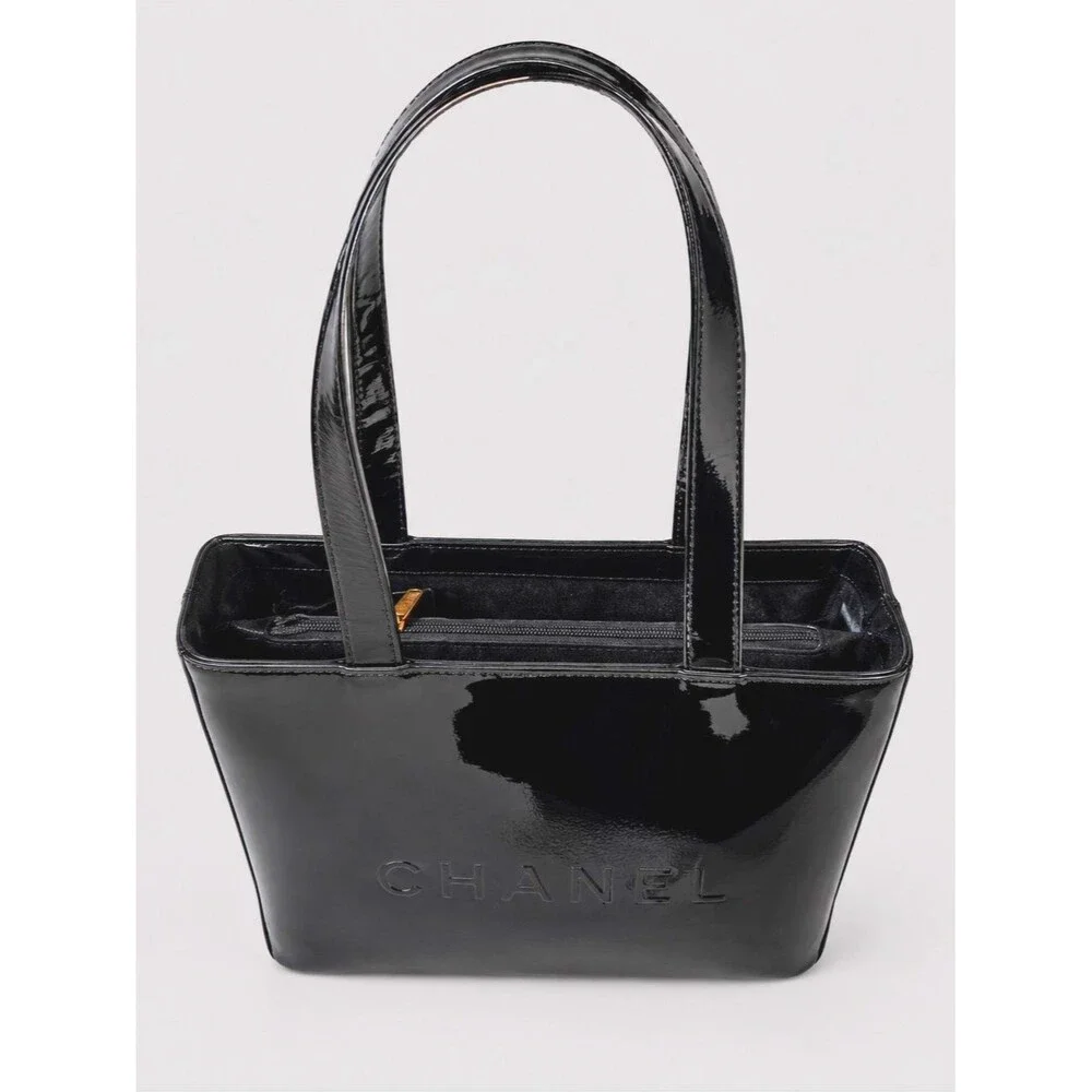 Chanel Patent Logo Tote